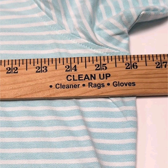 Peter Millar Light Blue and White Striped Polo Shirt - Picture 14 of 16